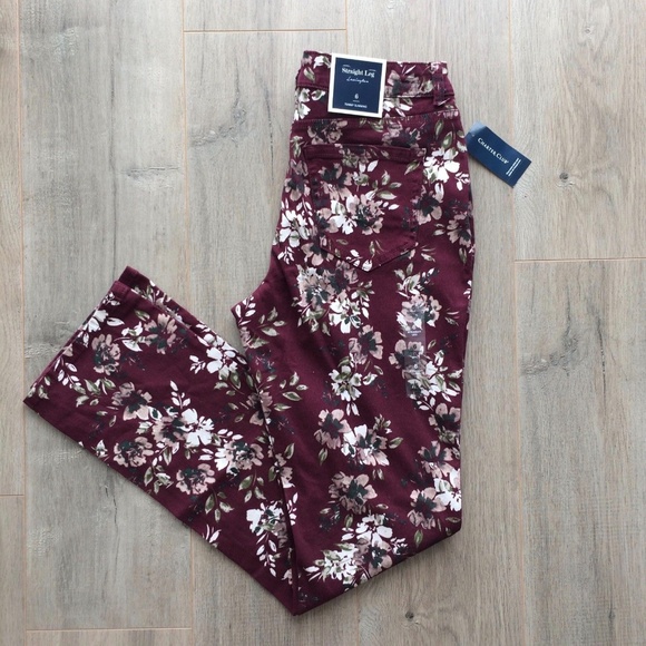 Charter Club Lexington Printed Straight Leg Jeans - Picture 2 of 8